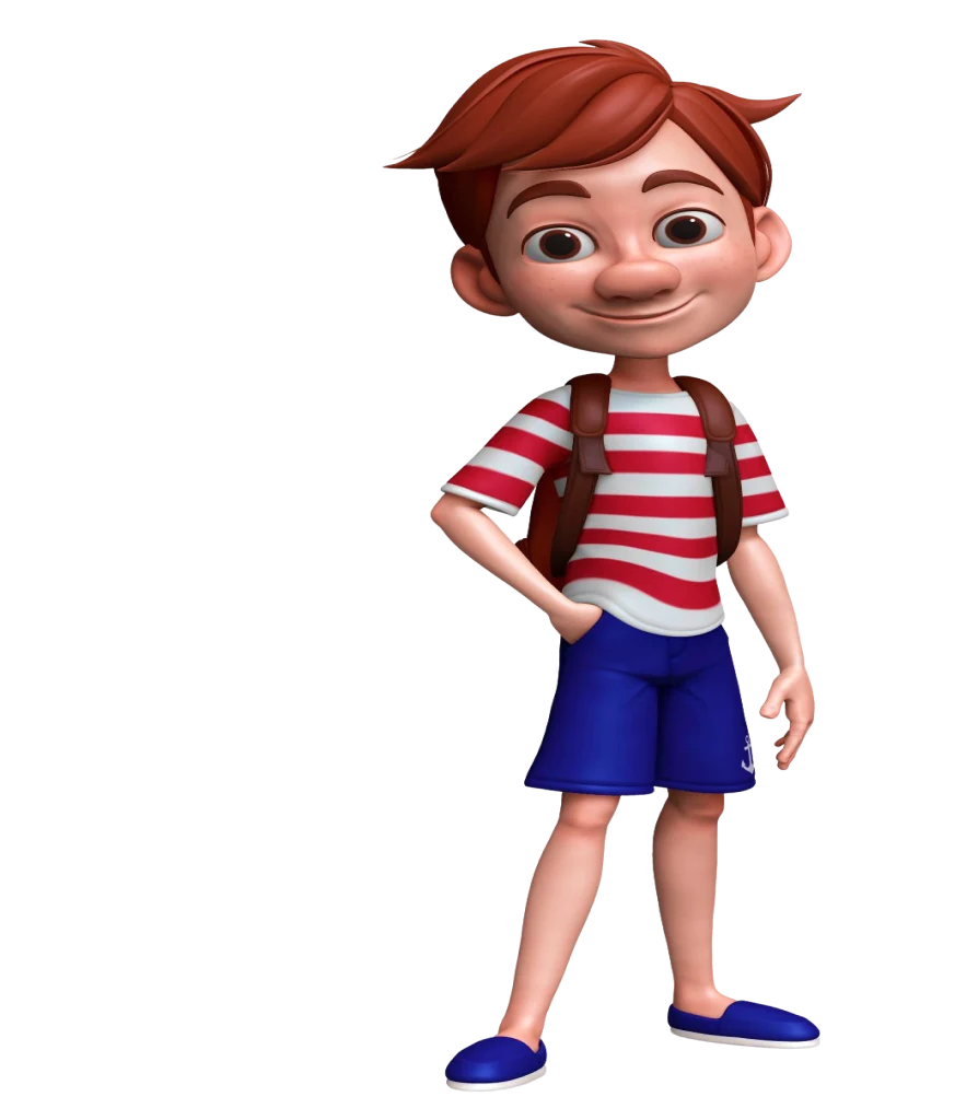Otto, a 3D character wearing a striped shirt